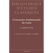 Grammaire Fondamentale Du Latin. Le Signifie Du Verbe