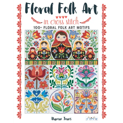 Floral Folk Art in Cross Stitch