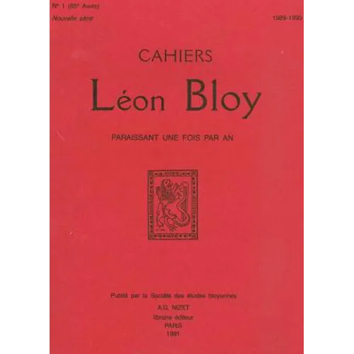 Cahiers Leon Bloy, Nouvelle Serie N1, 1989-1990