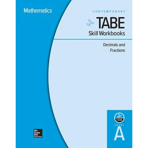 Tabe Skill Workbooks Level A: Decimals and Fractions - 10 Pack