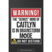 Caitlyn: Warning The Genius Mind Of Caitlyn Is In Brainstorm Mode - Caitlyn Name Custom Gift Planner Calendar Notebook Journal