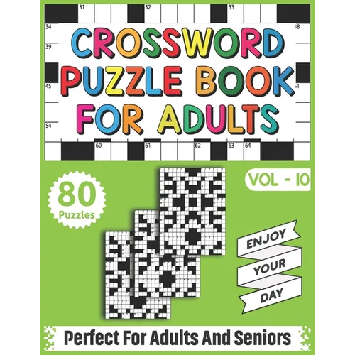Crossword Puzzle Book For Adults: Quick Daily 80 Fun and Relaxing Crossword Puzzles Book For Adult Puzzle Fans - Paperback