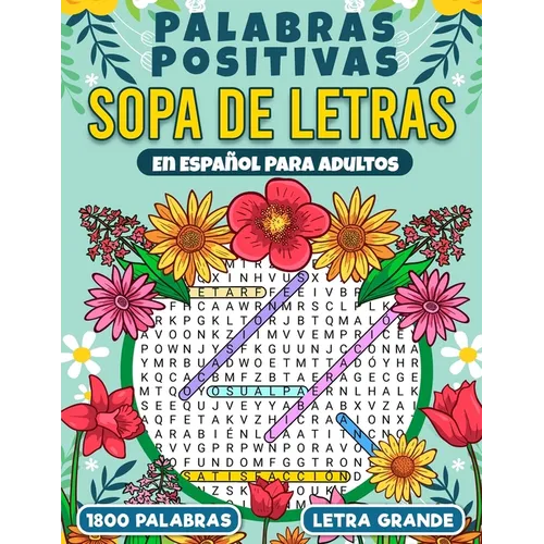 Sopa de Letras Palabras Positivas- En Español - Para Adultos