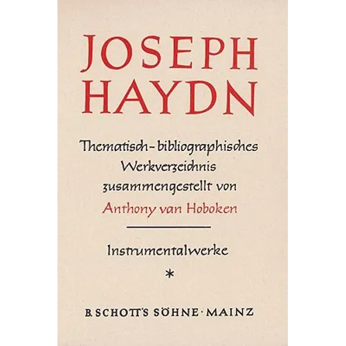 Haydn Thematic Catalog Vol. 1