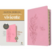 Biblia de Referencia En La Columna Central Ntv, Letra Grande Con Filament (Sentipiel, Rosa, Índice, Letra Roja)
