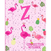 Composition Notebook Z: Pink Flamingo Initial Z Composition Wide Ruled Notebook