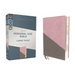 Niv, Personal Size Bible, Large Print, Leathersoft, Pink/Gray, Red Letter Edition, Comfort Print