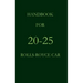 Handbook for the 20-25 Rolls-Royce Car