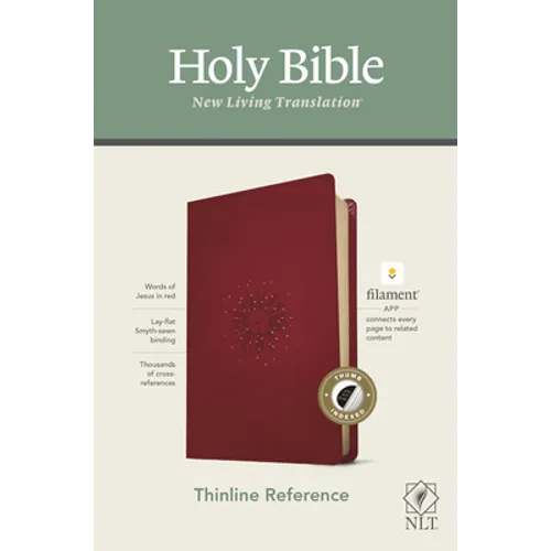 NLT Thinline Reference Bible, Filament Enabled Edition (Red Letter, Leatherlike, Berry, Indexed)