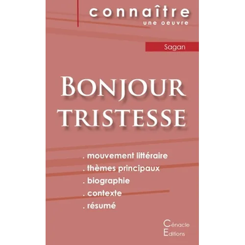 Fiche de lecture Bonjour tristesse de Françoise Sagan (Analyse littéraire de référence et résumé complet)