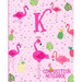Composition Notebook K: Pink Flamingo Initial K Composition Wide Ruled Notebook