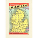Vintage Lined Notebook Greetings from Michigan, Map