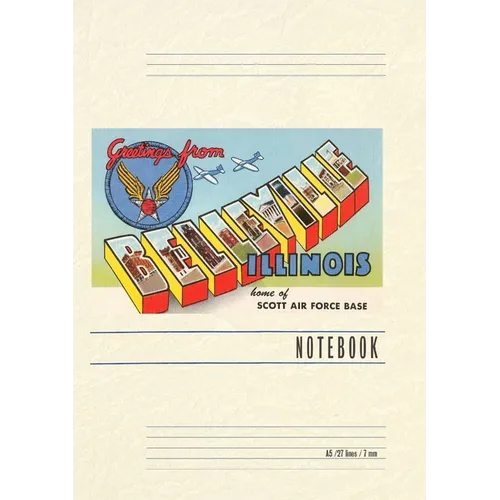Vintage Lined Notebook Greetings from Belleville, Illinois