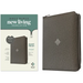 NLT Compact Giant Print Zipper Bible, Filament Enabled (Leatherlike, Woven Cross Gray, Red Letter)