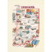 Vintage Lined Notebook Greetings from Indiana, Map