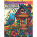 Bird House Coloring Book: stress relief for adults, teens, and college students greyscale images