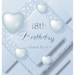 18th Birthday Guest Book: An Elegant Silver & White Frosted Heart Keepsake for a 18th Birthday - Square Hardcover Guest Sign-In Book with 105 Pages fo