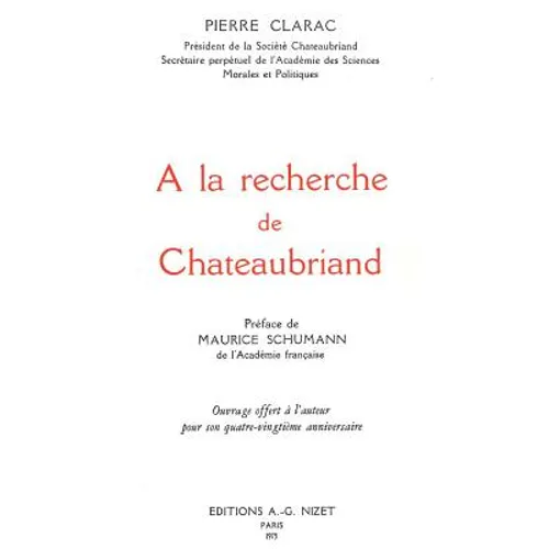 a la Recherche de Chateaubriand
