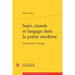 Sujet, Monde Et Langage Dans La Poesie Moderne: de Baudelaire a Ponge