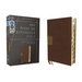 Niv, Thinline Reference Bible (Deep Study at a Portable Size), Leathersoft, Brown, Red Letter, Thumb Indexed, Comfort Print