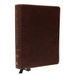 NKJV, Journal the Word Bible, Bonded Leather, Brown, Red Letter Edition, Comfort Print: Reflect, Journal, or Create Art Next to Your Favorite Verses