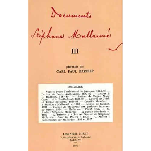 Documents Stephane Mallarme III