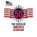 50 The States of America Coloring Book: the USA Color 50 Beautiful Pages of United States And 50 States Nature flower and more illustration Perfect Ea