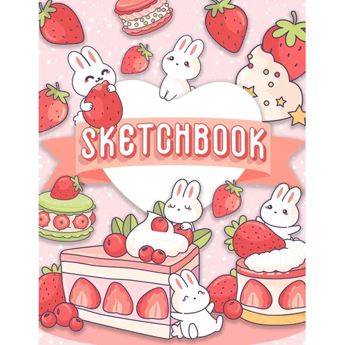 Sketchbook: 120 Blank Pages w/ mini Kawaii character (Sketchbook for Kids)