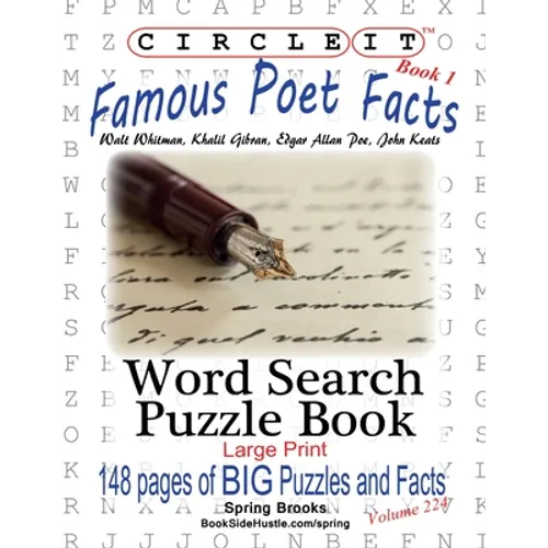 Circle It, Famous Poet Facts, Book 1, Word Search, Puzzle Book