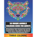 50 Unique Animals Coloring Book For Adults: Mixed Animals Adult Coloring Book Featuring Beautiful Birds, Zebra, Elephant, Owl, Dog, Cat, Butterfly & M