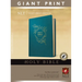 Holy Bible, Giant Print NLT (Red Letter, Leatherlike, Teal Blue, Indexed)
