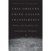 This Obscure Thing Called Transparency: Politics and Aesthetics of a Contemporary Metaphor