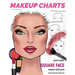 Makeup Charts - Face Charts for Makeup Artists: White Model - SQUARE face shape