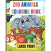 large print zoo animals coloring book: 50 Amazing coloring pages with thick lines, very easy for beginners- 8.5*11 inche large papers