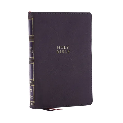Nkjv, Compact Center-Column Reference Bible, Gray Leathersoft, Red Letter, Comfort Print