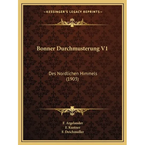Bonner Durchmusterung V1: Des Nordlichen Himmels (1903)