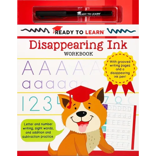 Ready to Learn Disappearing Ink Workbook: With Grooved Writing Pages and a Disappearing Ink Pen! Letter and Number Writing, Sight Words, and Addition