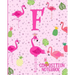 Composition Notebook F: Pink Flamingo Initial F Composition Wide Ruled Notebook