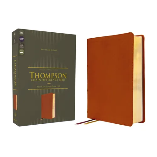 Esv, Thompson Chain-Reference Bible, Genuine Leather, Calfskin, Tan, Red Letter