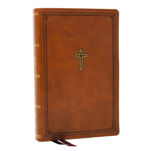 KJV Personal Size Large Print End-Of-Verse Reference Bible, Brown Leathersoft, Red Letter, Comfort Print (Thumb Indexed)