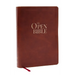 The Open Bible: Read and Discover the Bible for Yourself (NKJV Brown Leathersoft, Red Letter, Comfort Print)