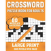 Crossword Puzzle Book For Adults: 80 Large Print Enjoyable Crossword Puzzles, Brain Games For Adults Men And Women With Solutions A Gift For Grandpa A
