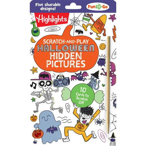 Scratch-And-Play Halloween Hidden Pictures: Halloween Gift for Kids Ages 6 and Up Featuring 10 Scratch-Off Hidden Pictures Cards with a Stylus for On-