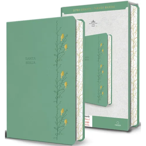 Biblia Rvr 1960 Letra Gigante Símil Piel Verde Con Pájaros (Edición Cantos Pintados) / Spanish Bible Rvr 1960 Giant Print Handy Size Leathersoft Green