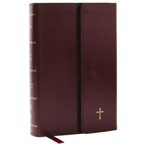 NKJV Compact Paragraph-Style Bible W/ 43,000 Cross References, Burgundy Leatherflex W/ Magnetic Flap, Red Letter, Comfort Print: Holy Bible, New King