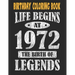 Birthday Coloring Book Life Begins At 1972 The Birth Of Legends: Easy, Relaxing, Stress Relieving Beautiful Abstract Art Coloring Book For Adults Colo