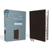NIV, Thinline Bible, Large Print, Bonded Leather, Black, Indexed, Red Letter Edition