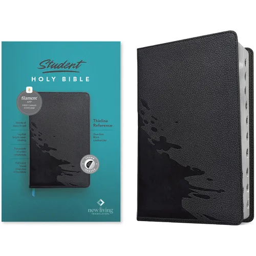 NLT Student Bible, Thinline Reference, Filament Enabled (Leatherlike, Overflow Black, Indexed, Red Letter)