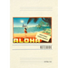 Vintage Lined Notebook Aloha, Greetings from Hawaii, Hula Girl on Beach