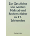 Zur Geschichte von Günters Maßstab und Rechenschieber im 17. Jahrhundert